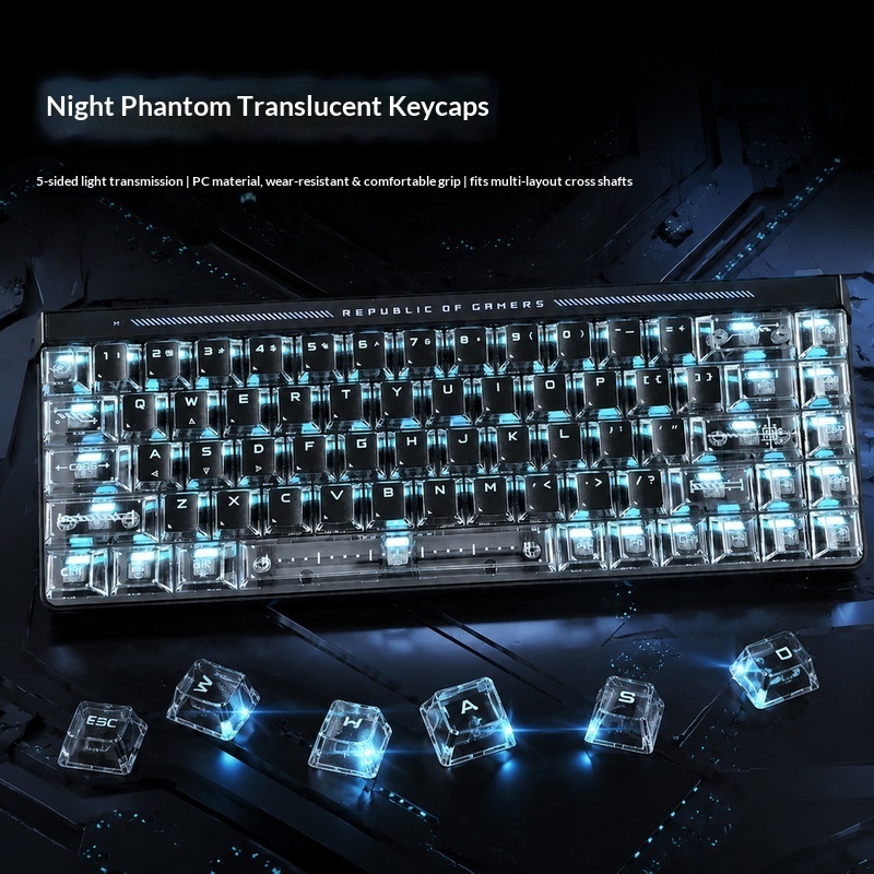 Pc Gaming White - Transparent Backlit Keycaps OEM Height PC