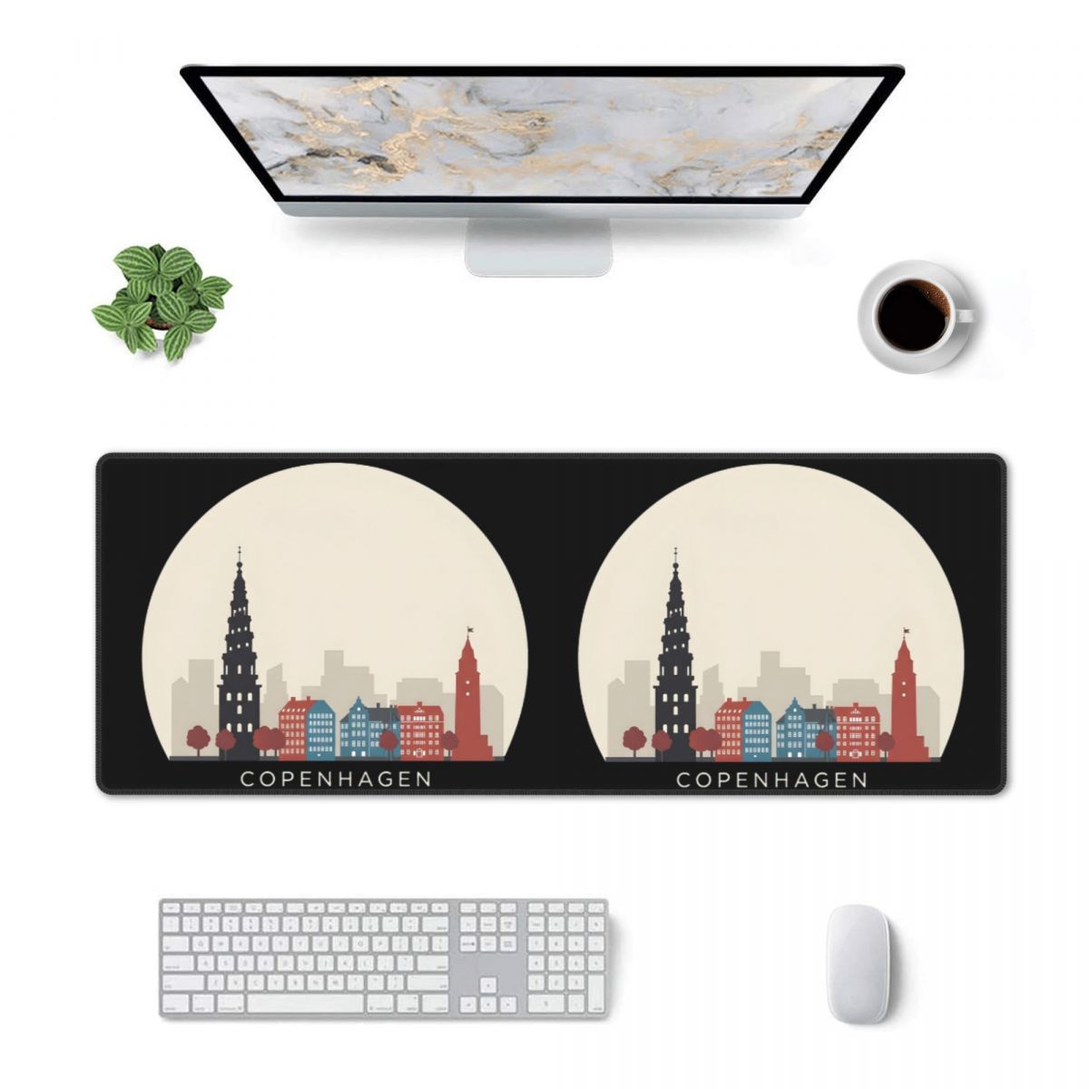 Pc Gaming Icon - Large Mouse Pad Copenhagen Travel Icon