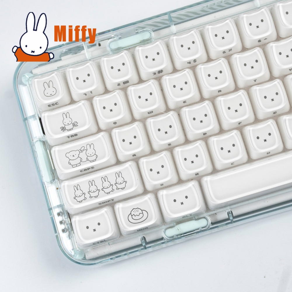 Kawaii Miffy Keycaps Cute Rabb - Pc Gaming Aesthetic ulasan dan harga