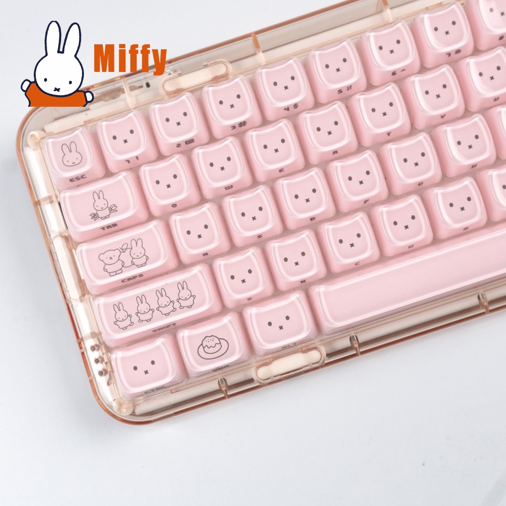 Kawaii Miffy Keycaps Cute Rabb - Pc Gaming Aesthetic ulasan dan harga