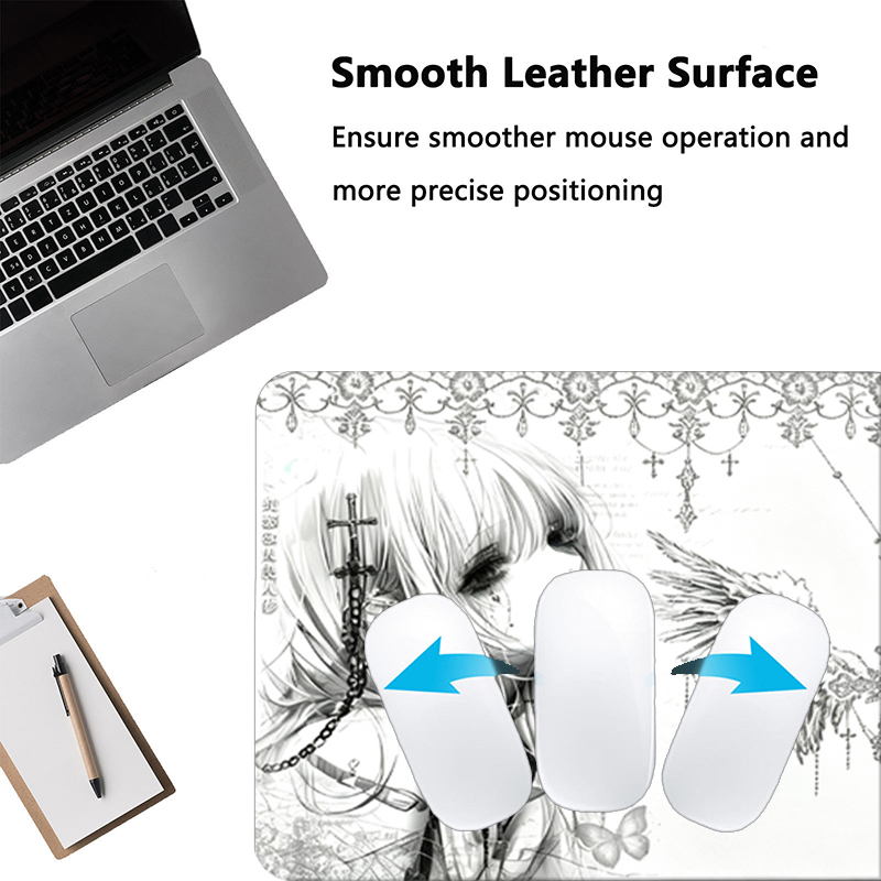 Leather Mousepad Black White A - Pc Gaming Aesthetic ulasan dan harga